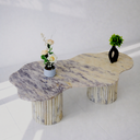 Organic Evelia coffee table in Afyon Sugar Marble