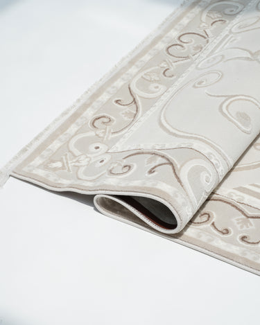 Elia Rug modern white rug with subtle woven pattern