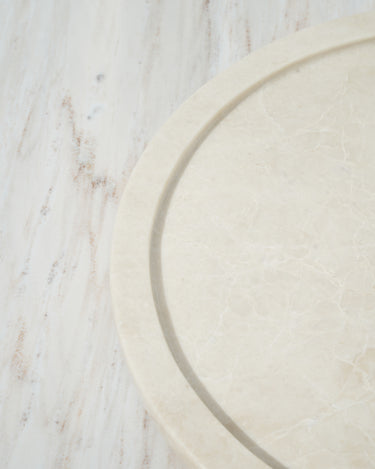 beige marble platter for serving and table styling