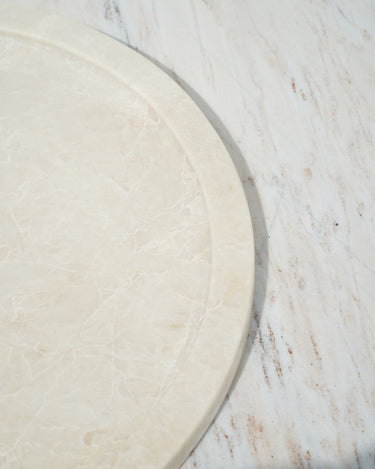 crema marble tray with smooth honed surface