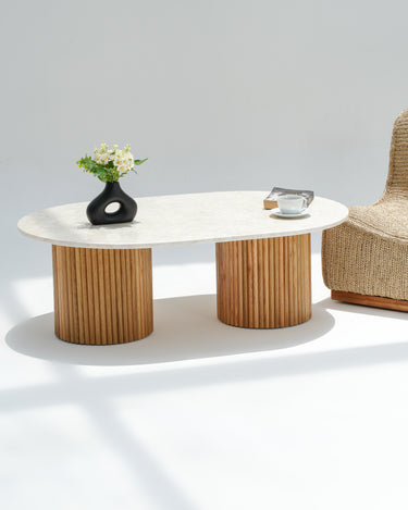 Calista Beige Marble Coffee Table