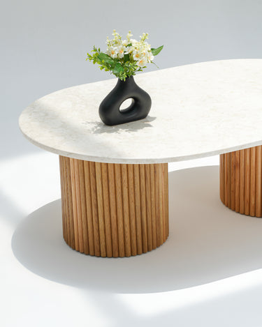 Calista Beige Marble Coffee Table