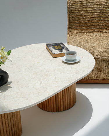 Calista Beige Marble Coffee Table