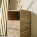 Alvara Italy Travertine Nightstand