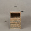 Alvara Italy Travertine Bedside Table