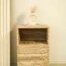 Alvara Italy Travertine Bedside Table