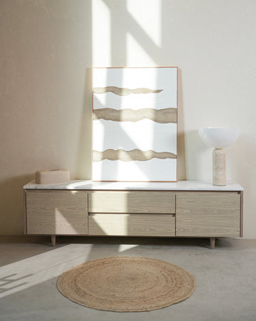 Alvero TV Unit with Volakas Marble Top