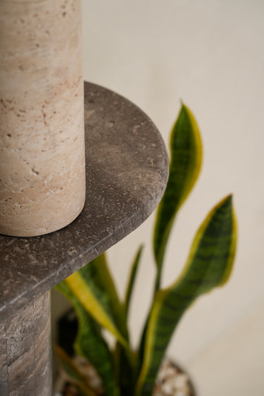 Argenta Silver Travertine Console Table