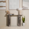 Argenta Silver Travertine Console Table
