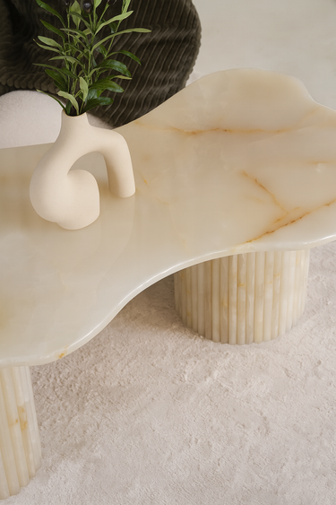 Aris Beige Marble Coffee Table