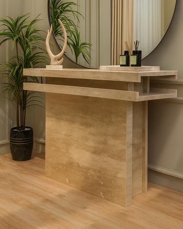 Auri Travertine Marble Console Table