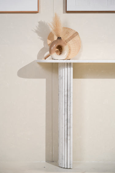Biancia White Volakas Marble Console Table