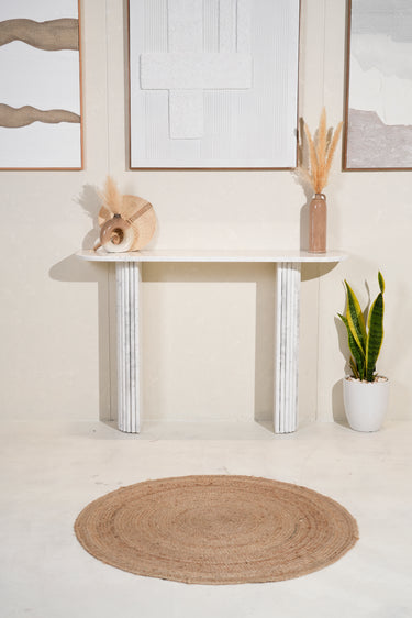 Biancia White Volakas Marble Console Table