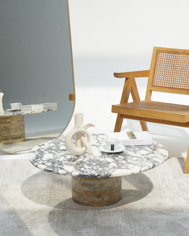 Cavio round marble coffee table