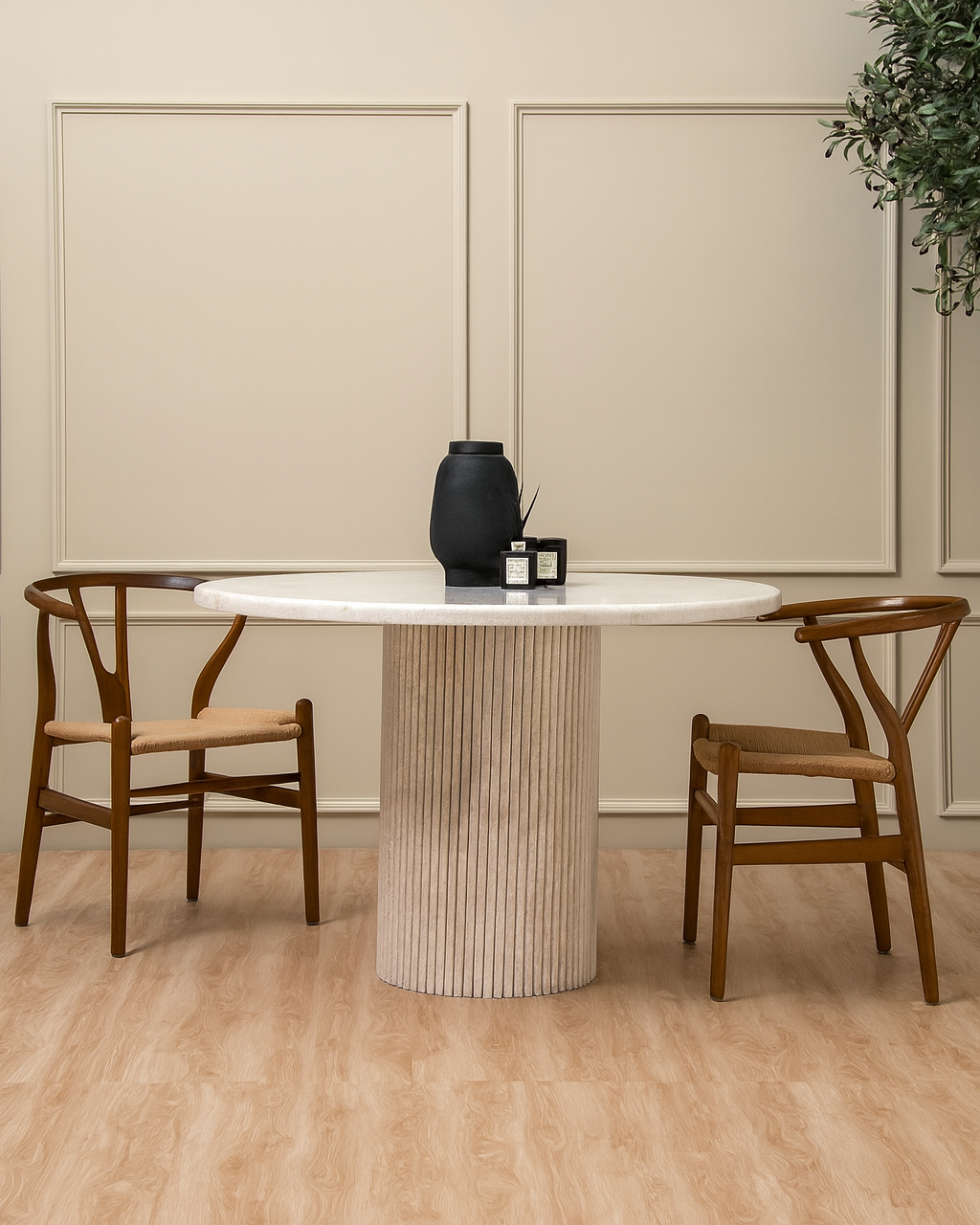 Cela Beige Marble Dining Table