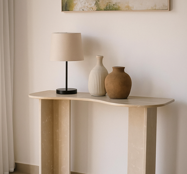 Favira Crema Marble Console