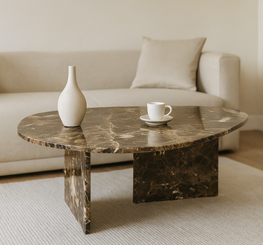 Lila Brown Marble Coffee Table