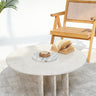 Lorin marble coffee table with round beige marble top