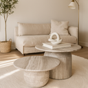 Lorvia white wood marble coffee table set