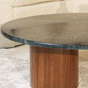 Oval green marble coffee table for modern living room