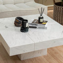 Lumina white Palissandro marble square coffee table