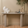 Mira White Wood Marble Console