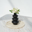 Nell round travertine marble platter with