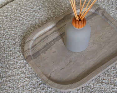 Nova White Wood Marble Platter