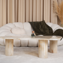 Sela irregular white onyx marble coffee table