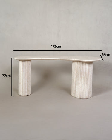 Vellaro Beige Marble Desk