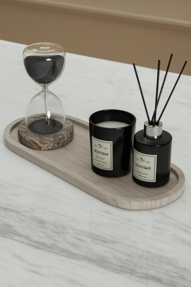 Vena White Wood Marble Platter