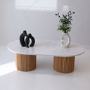 Modern Virella coffee table with White Volakas marble top