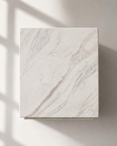 Alira Greek Calacatta Marble Side Table with Drawer