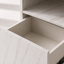 Alira Greek Calacatta Marble Side Table with Drawer