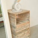 Alvara Italy Travertine Bedside Table