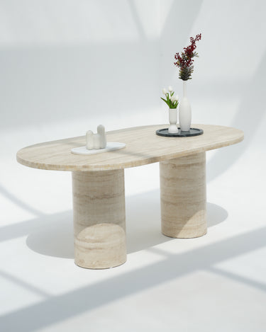 Amoura Travertine Dining Table