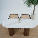 Arina White Volakas Marble Dining Table