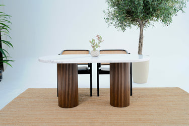 Arina White Volakas Marble Dining Table