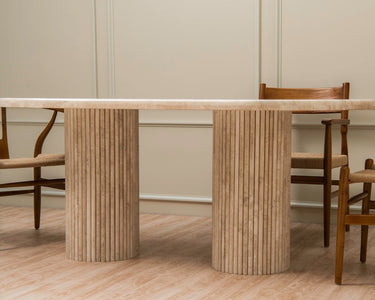 Athia Travertine Marble Dining Table