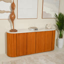 Aurento White Volakas Top Wooden Base Buffet Table
