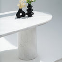 Averis White Volakas Dining Table