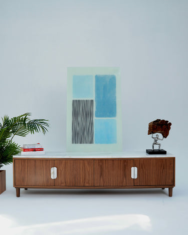 Azure Lines – Contemporary Glass Wall Art By Art Dei Marmi