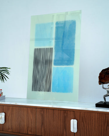 Azure Lines – Contemporary Glass Wall Art By Art Dei Marmi