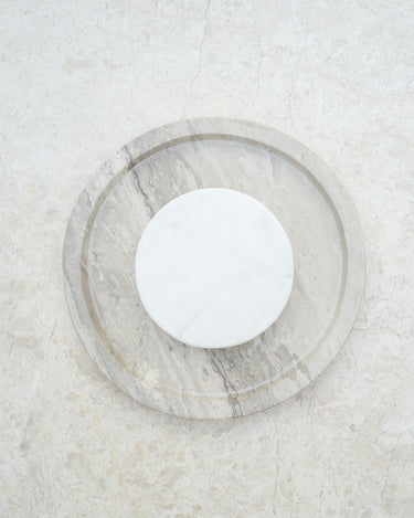 Beatrix White wood Marble Platter