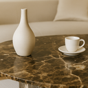 Brown oval Marble Coffee Table
