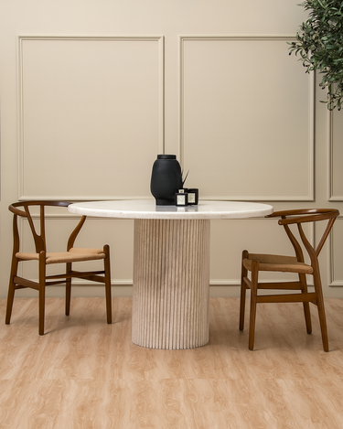 Cela Beige Marble Dining Table
