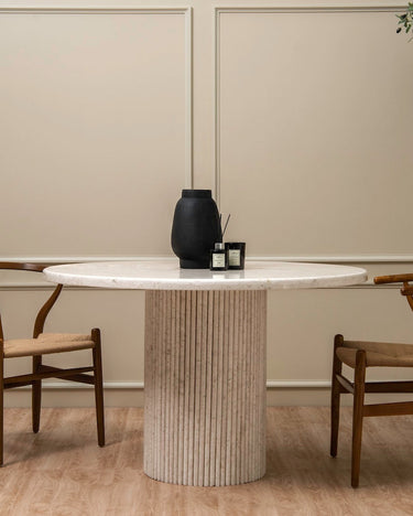Cela Beige Marble Dining Table