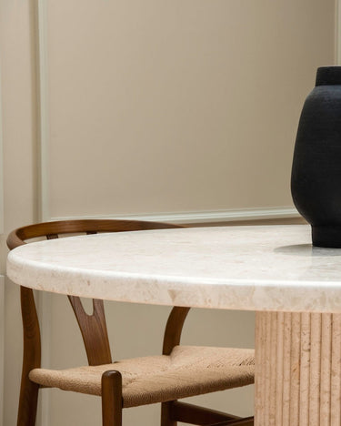Cela Beige Marble Dining Table