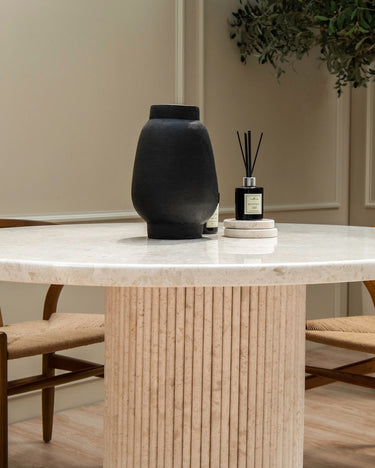 Cela Beige Marble Dining Table