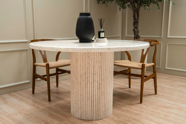 Cela Beige Marble Dining Table